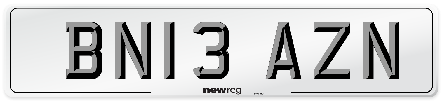 BN13 AZN Number Plate from New Reg